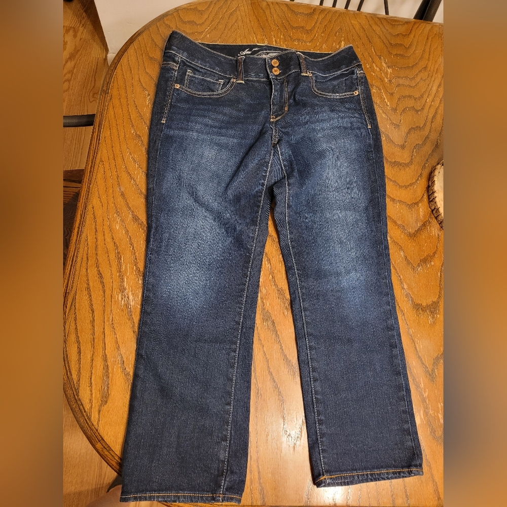 American Eagle Outfitters Blue Ankle Cropped Jeans